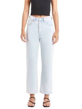 Levi’s Ribcage Straight Leg Ankle Length Jeans Bue Sz 32